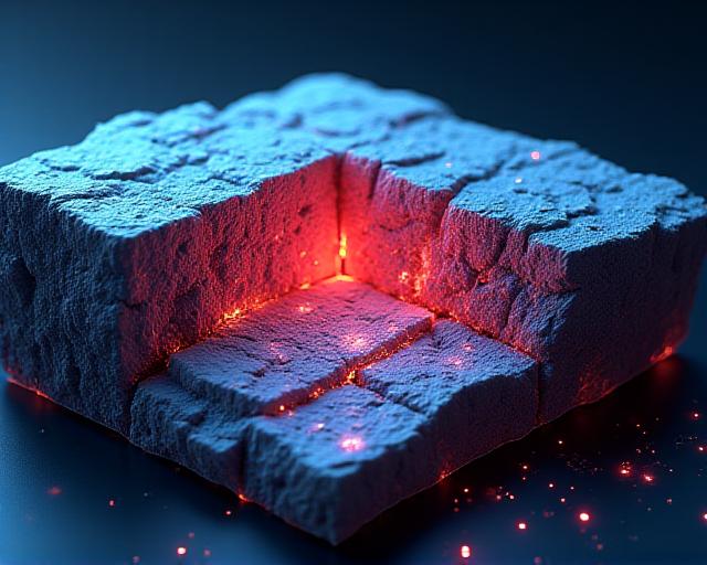 3D conceptual graphic of mineral exploration with high-contrast data overlays