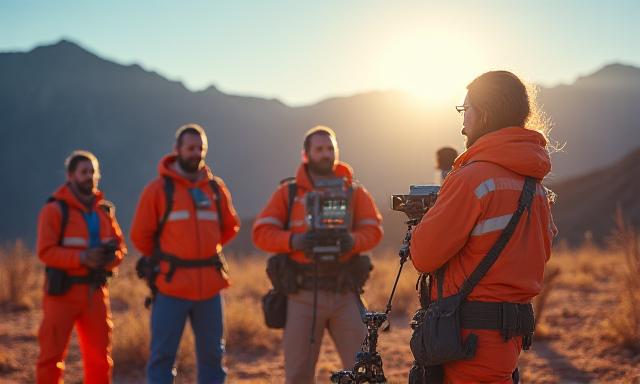 Engineers testing the Litha-Sense in a remote desert location